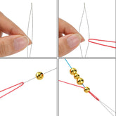 Stainless Steel Collapsible Big Eye Needles (1 PC) 2.25 Inch 0.3 MM Thick For Seed Beads Beading Jewellery Making Embroidery Silver Color